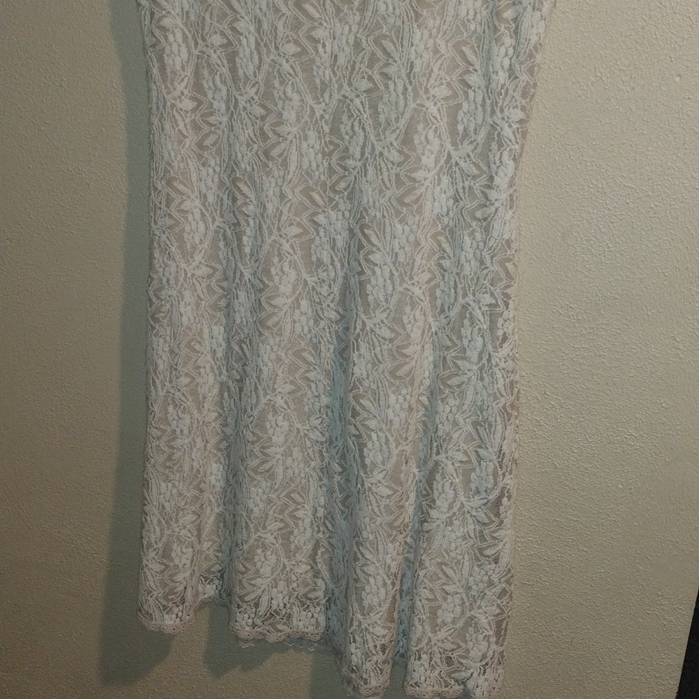 Cream Lace Embroidered Midi Sundance Dress L - Picture 6 of 6